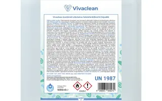 Vivaclean kombinált alkoholos felületfertőtlenítő folyadék 5000 ml 1