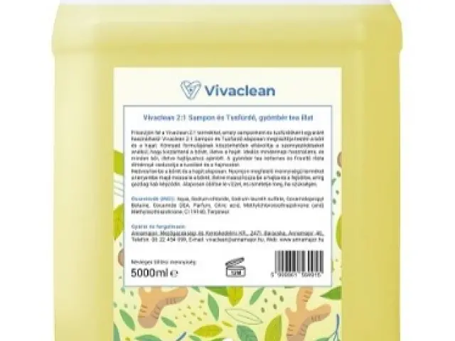 Vivaclean 2:1 sampon és tusfürdő gyömbér tea illat 5000 ml