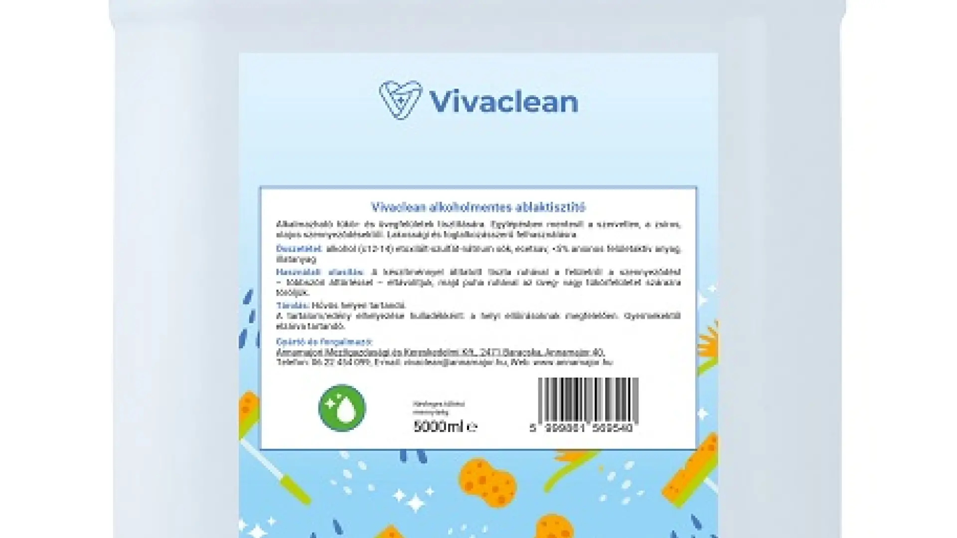 Vivaclean alkoholmentes ablaktisztító 5000 ml