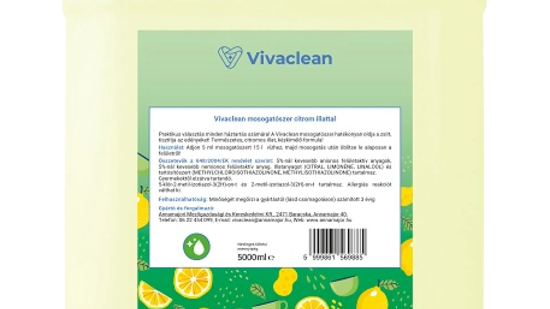 Vivaclean mosogatószer citrom illattal 5000 ml