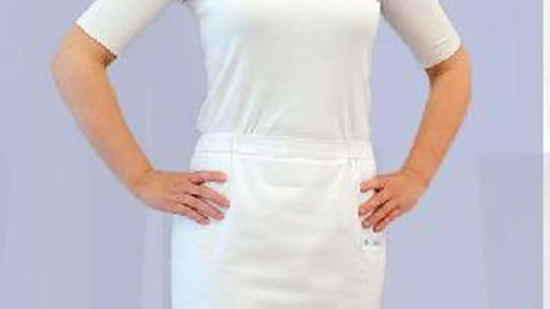 Női szoknya 4203 - Stella fehér, 180g/m2, 50% pamut 50%/ polyeszter, 90C mosható. 