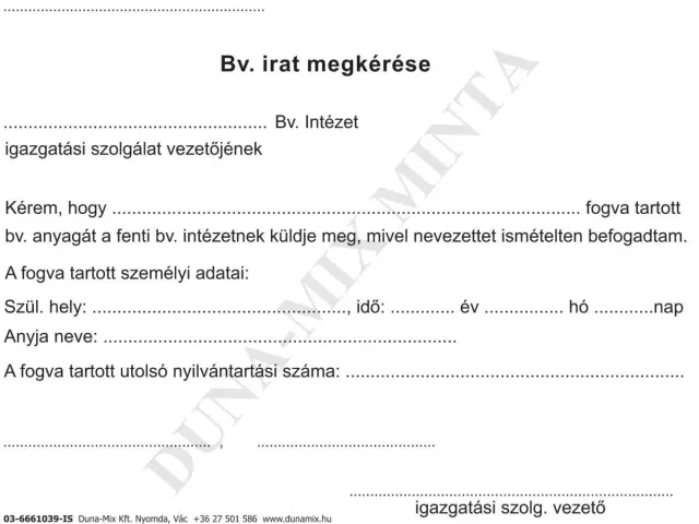 Bv. iratok megkérése