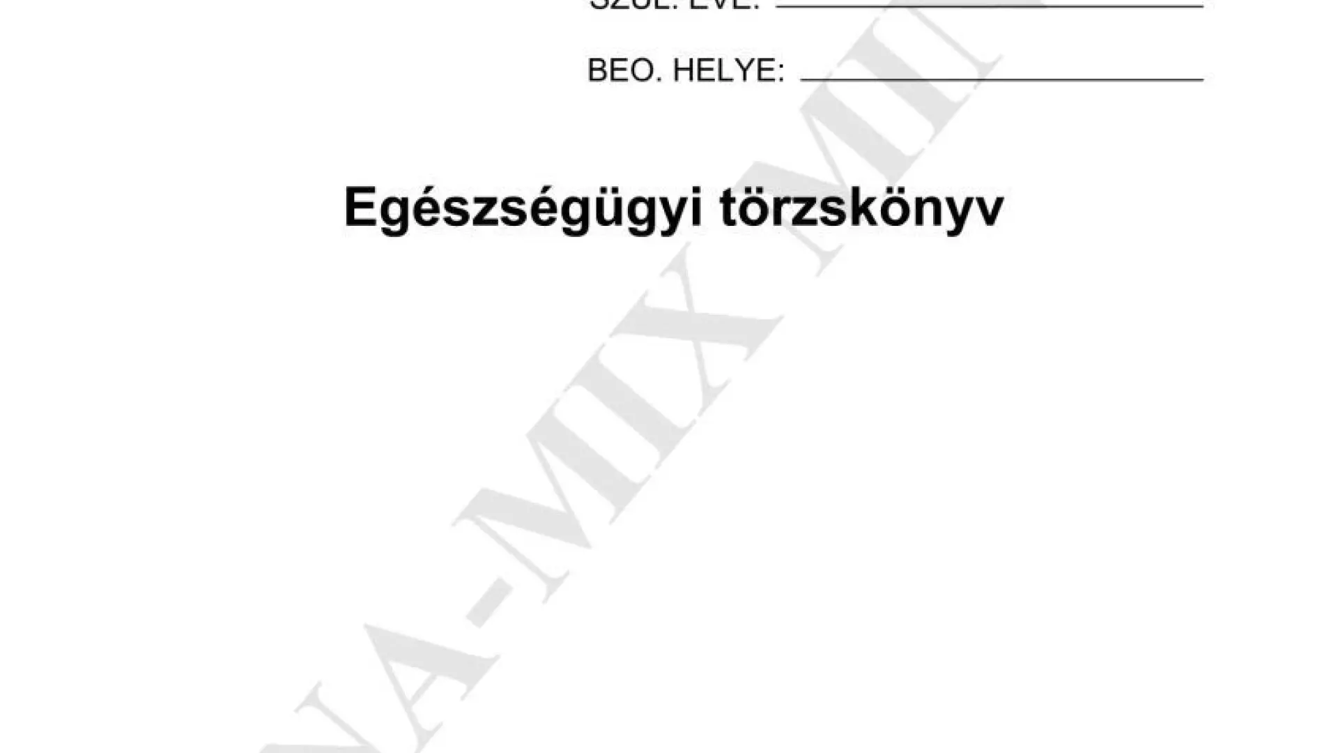 Egészségügyi törzskönyv (humán)