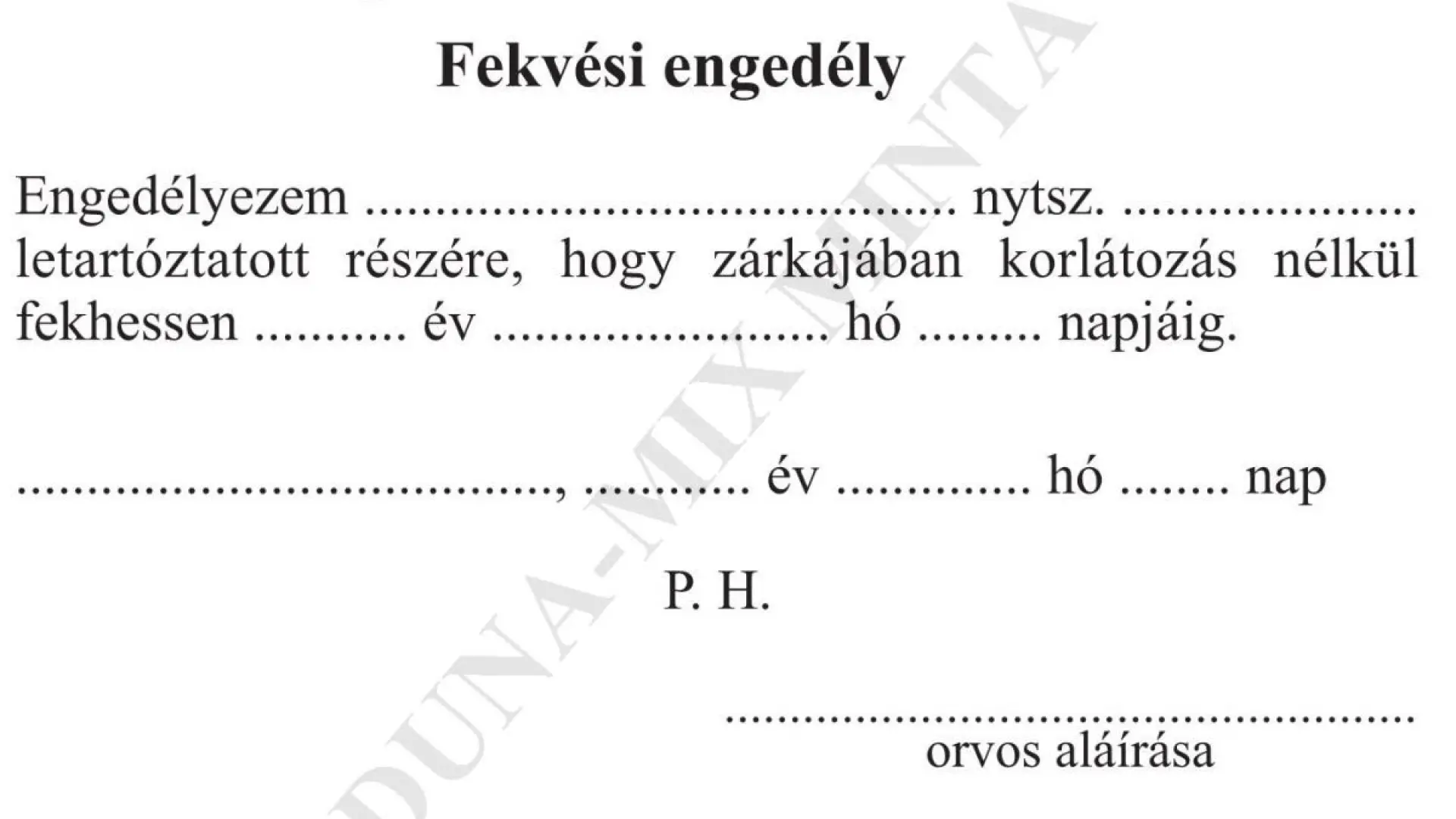 Fekvési engedély