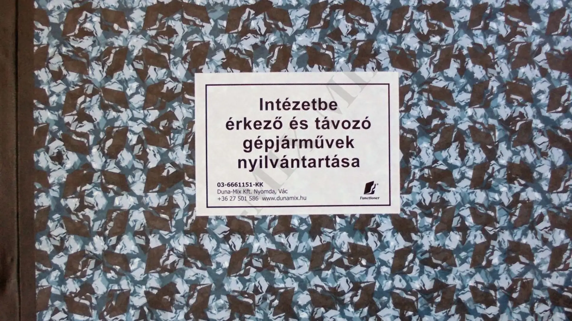 Intézetbe érkező és távozó gépj. nyilvántartó