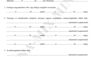 Kérdő/ív a szolg. idő megál/lapít. 1