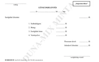 Létszámjelentés /Szolgálat/ 1