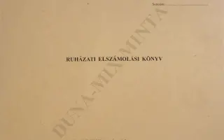 Ruházati elszámolási könyv 1