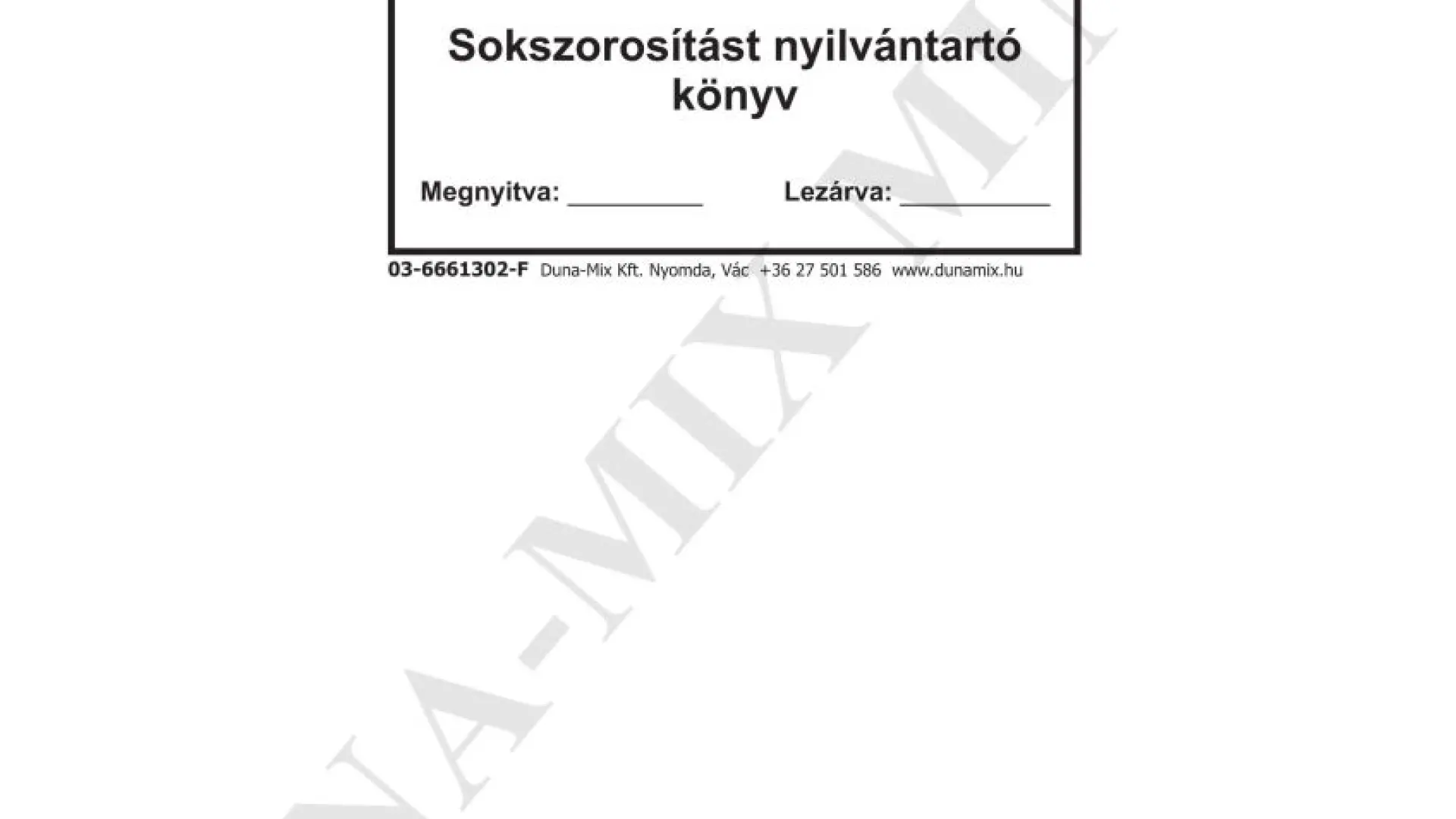 Sokszoros. nyilvántartókönyv