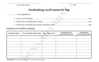 Szabadság nyilvántartó /lap 1