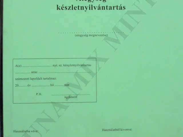 Alegység nyilvántartó könyv