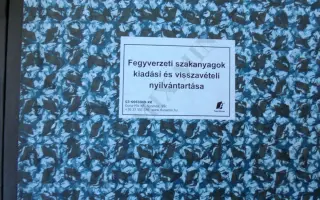 A lőfegyver. lőszer és fegyver-műszaki anyagok kiadási és visszavételi nyilvántartása 1