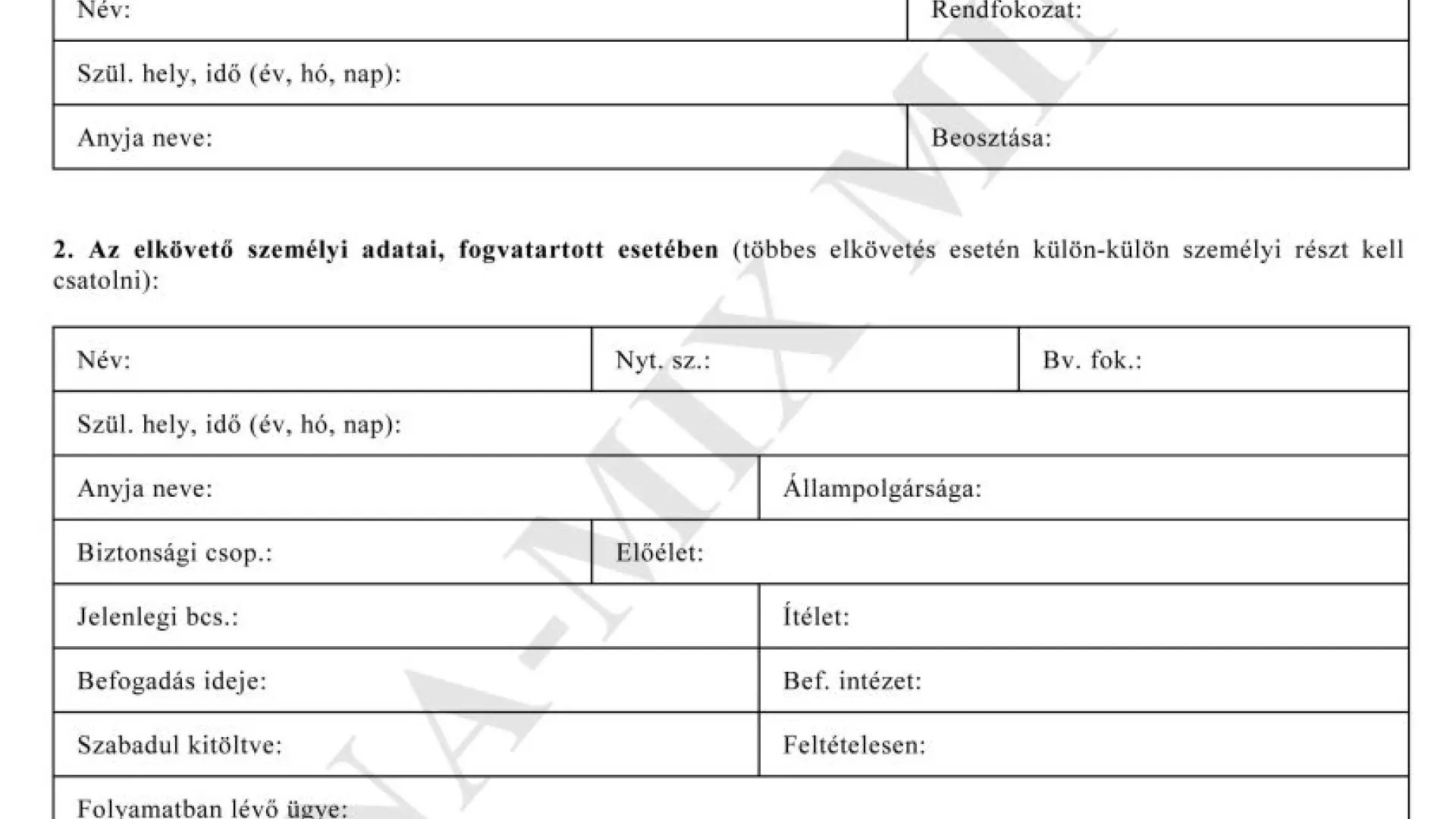 Jelentés rendk/ívüli eseményről