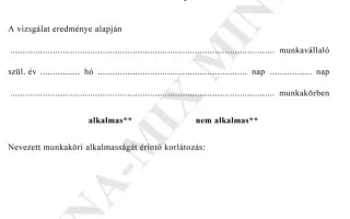 9. sz. függ. Másodfokú orvosi alkalmassági vélemény 1