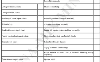 11. sz. függ. Havi munkadíj jegyzék 1
