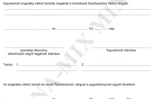 16. sz. függ. Jgyk. a fogv. tart.-nál eng. nélk. tartott fiz. eszk.-ről 1