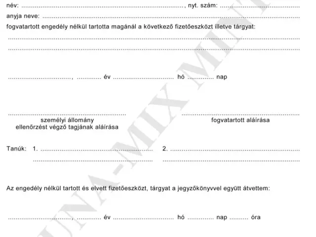 16. sz. függ. Jgyk. a fogv. tart.-nál eng. nélk. tartott fiz. eszk.-ről