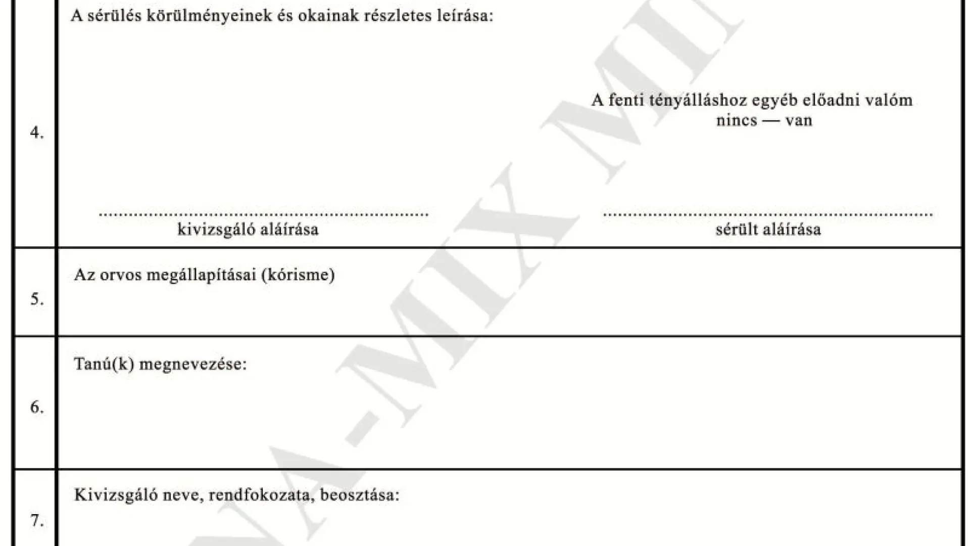 26. sz. mell. Jegyzőkönyv nem munkabalesetről