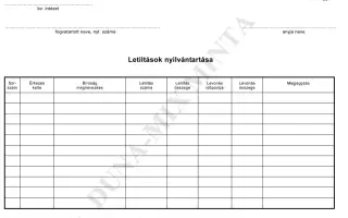 31. sz. függ Letiltások nyilvántartása  (lev/lap karton) 1