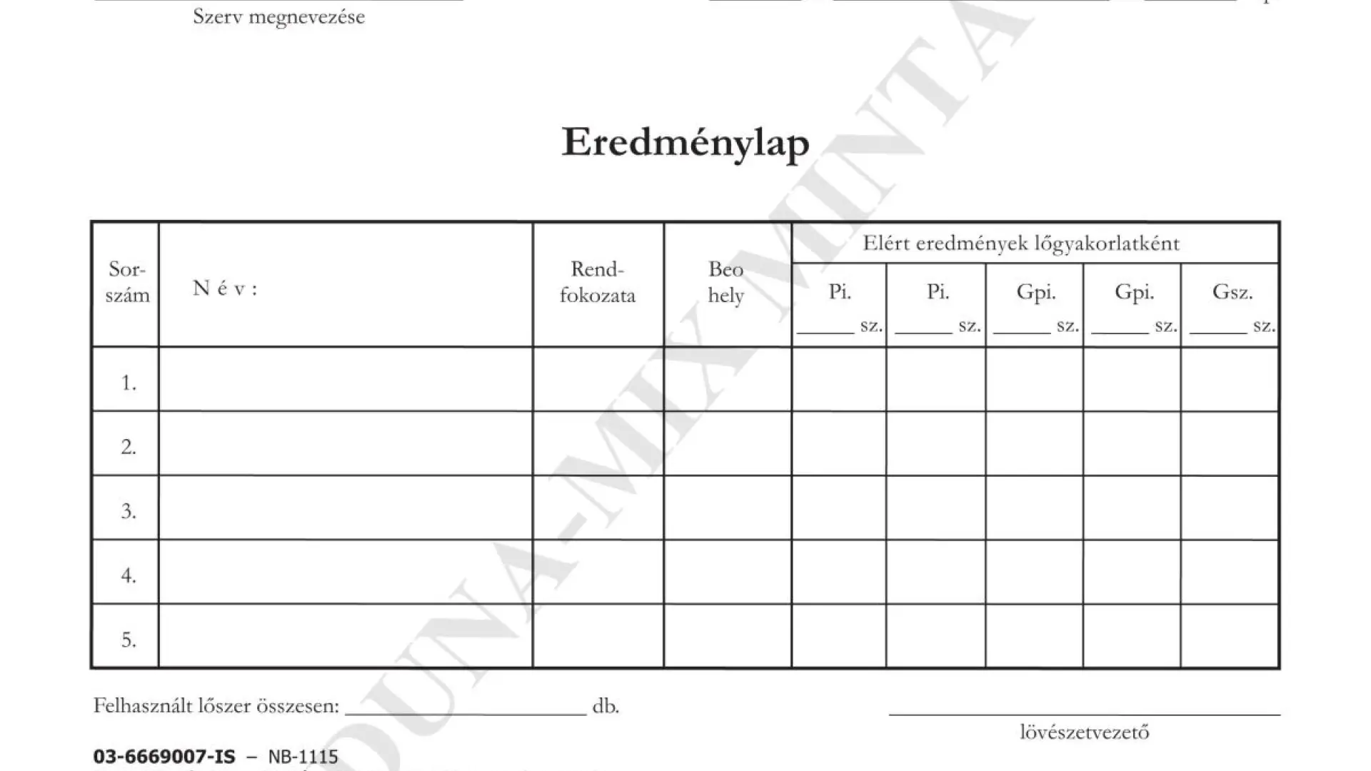 Eredmény/lap