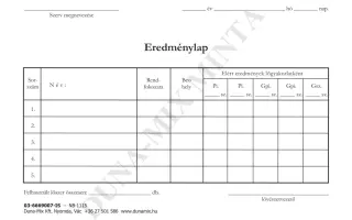 Eredmény/lap 1