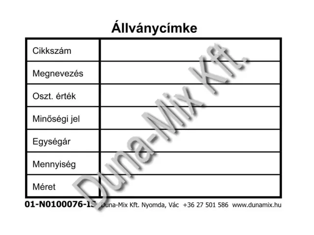Állványcimke